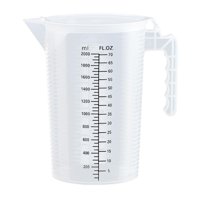 Magideal - Jarra Medidora Con Escala, Jarra De Agua, Transparente, Portátil, Para Utensilios De Cocina, Recipiente Para Líquidos, Para Leche, Jugo, Té Y Cerveza. 2L