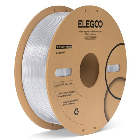Filamento Para Impresora 3D Elegoo Pc De 1,75 Mm, Transparente, 1 Kg