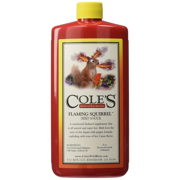Salsa para semillas para aves Bird Seed Sauce Cole's Flaming Squirrel FS16 473 ml
