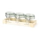 thumbnail image 1 of Set 3 Frascos Contenedores Vidrio Base Madera Gaby 230 ml, 1 of 3