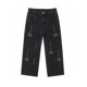 thumbnail image 2 of Jeans Wide Leg Con Brillos Mariposas Strass Tiro Alto, 2 of 3