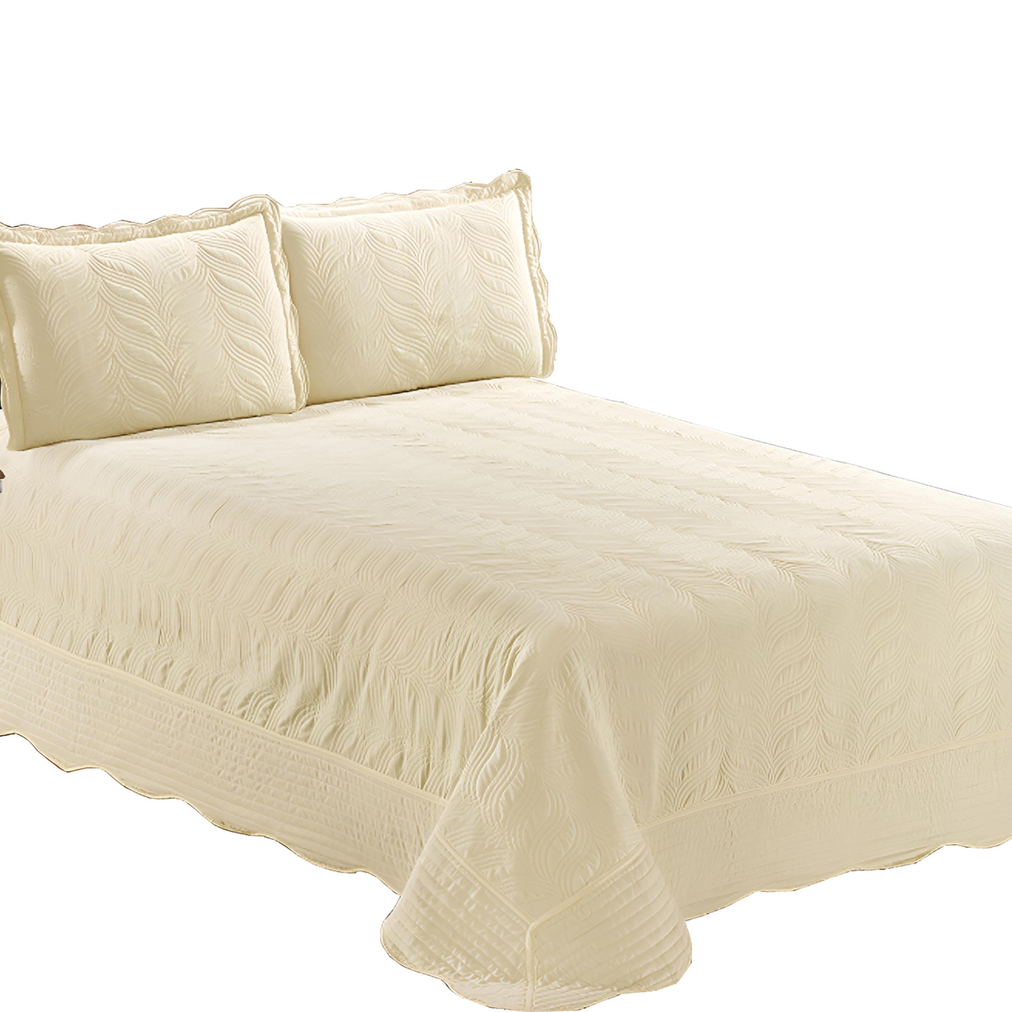 Mallorca - Quilt Bordado Amarillo Pastel Versailles Liso 1,5 Plazas