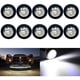thumbnail image 1 of KEING Pack de 10 luces LED marinas redondas mini impermeables blancas, 3/4 pulgadas, 1 of 3