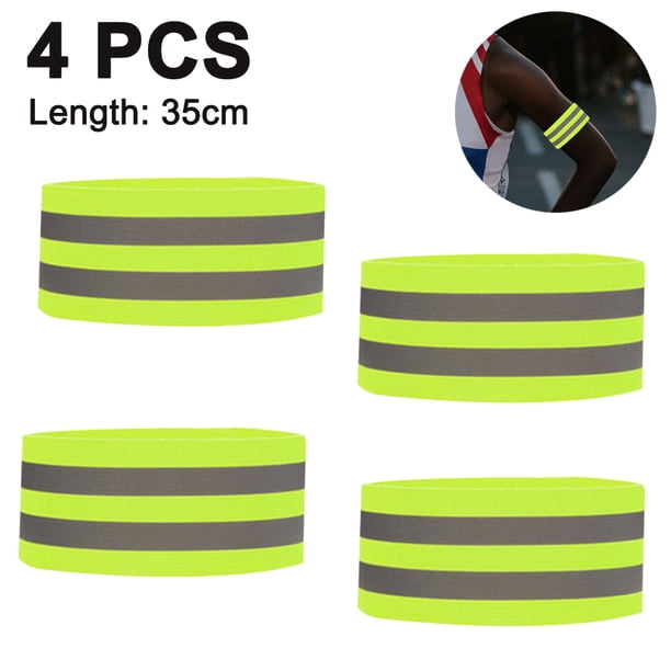 bandas reflectantes para muñeca, brazo, tobillo y pierna. Cintas reflectantes de alta visibilidad para caminar, andar en bicicleta y correr de noche.