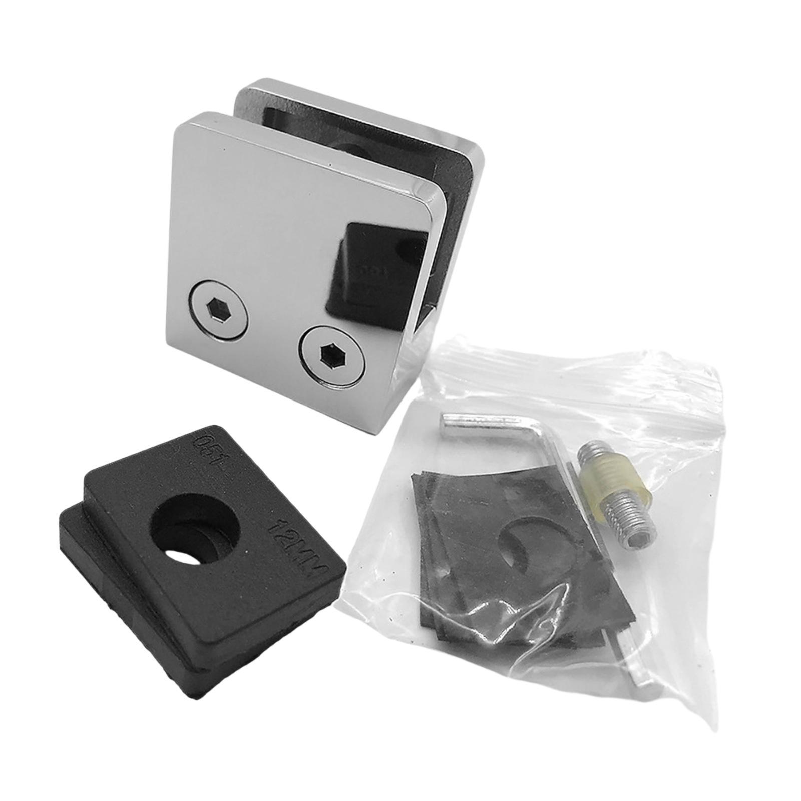 Magideal - Abrazadera De Vidrio Cuadrada Con Parte Posterior Plana, Herrajes Para El Hogar, Fácil Instalación, Accesorios Para Rieles, Soporte De Vidrio Para Uso