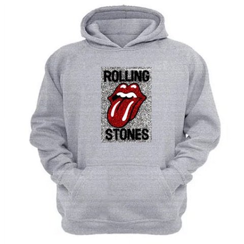Genérico - Polerón Canguro The Rolling Stones Gris Claro Talla Xs Unisex