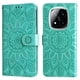 thumbnail image 1 of Funda tipo cartera FOXDOCK para Xiaomi Poco X7 5G , diseño girasol en relieve, cuero PU, cierre magnético, soporte y tarjetero, 1 of 5