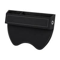 Magideal - Organizador De Relleno Automático, Accesorios Interiores Multifuncionales, Bolsillo De Almacenamiento De Grietas De Cuero Pu, Para Tarjetas Yuan Más A Lado Del Conductor Negro