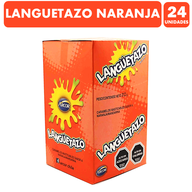 Languetazo Sabor Naranja De Arcor (caja Con 24 Unidades)