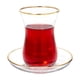 thumbnail image 1 of Juego de vasos de té turco Vikko, 6 tazas, 160 ml, y platillos con detalles dorados, 1 of 7