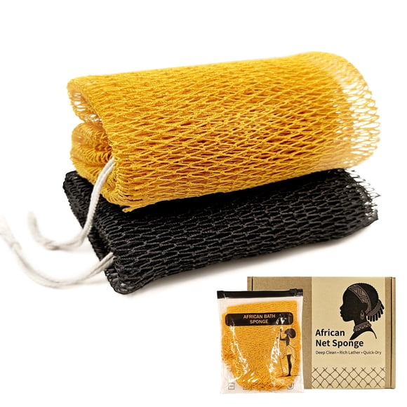 Esponja de baño Dewlavelle 120 cm negro/oro con nudos