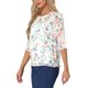 thumbnail image 4 of INSPIRE CHIC Camisas de Mujer de Manga 3/4 Blusas de Chifón Floral Blanco-Rosa Blanco Floral M, 4 of 5