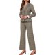 thumbnail image 4 of TRAJE ELEGANTE DE INSPIRACIÓN Conjunto de Traje de Pantalón para Mujeres de 2 Piezas Cuadros Traje de Trabajo de Negocios Chaqueta Blazer Pantalón XS Marrón Caqui, 4 of 6
