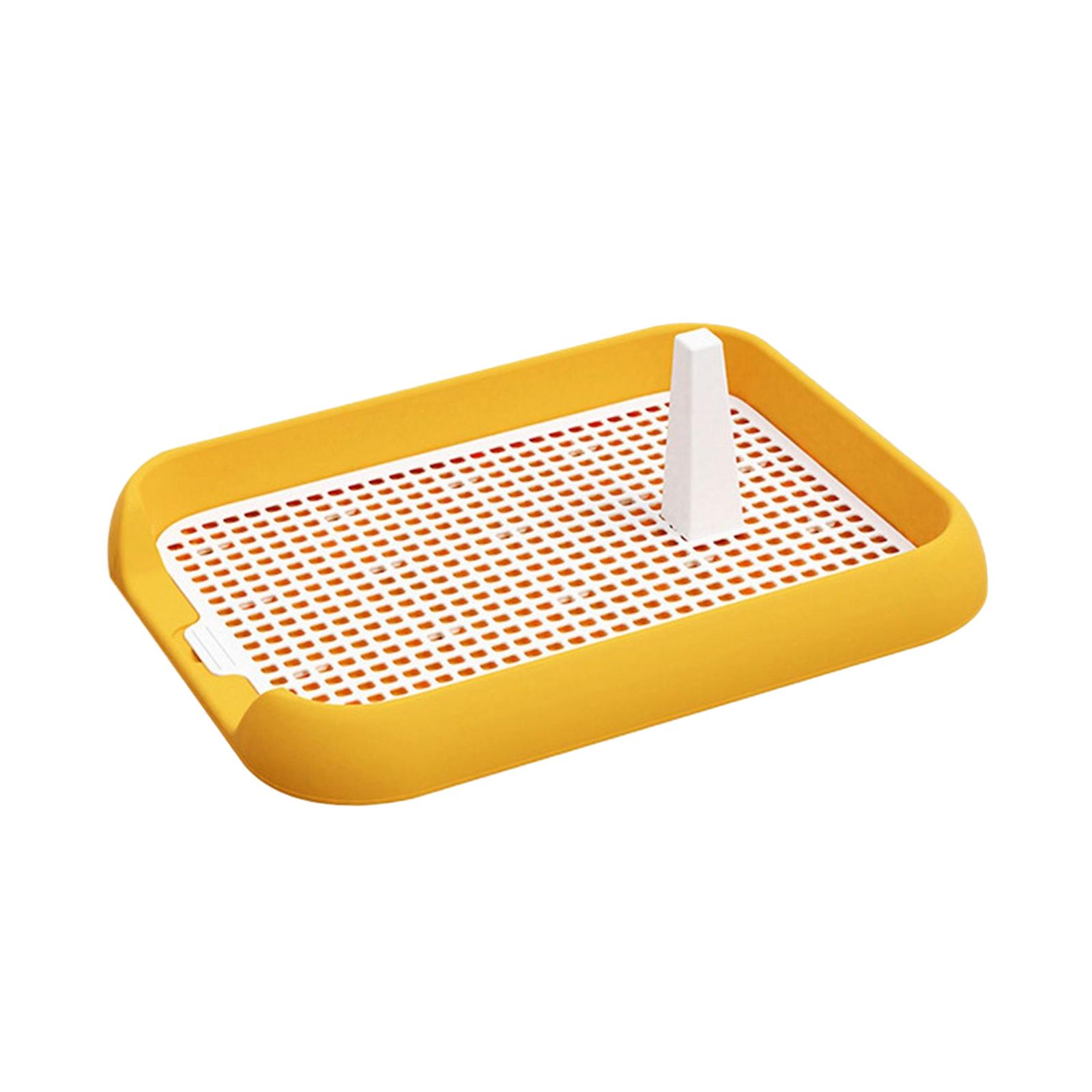 Magideal - Orinal Para Cachorros, Soporte Para Almohadillas Para Orinar, Inodoro De Entrenamiento De Malla, Inodoro Portátil Para Perros Pequeños Y Medianos, Gat Amarillo