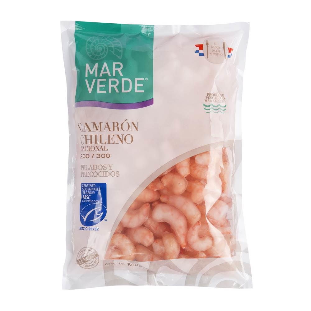 Camarón Nacional Pelado Precocido 500 g Mar Verde
