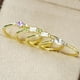 thumbnail image 1 of 4 pcs Shiny Zircon Inlaid Finger Ring - 14K Gold Plated Alloy Ring for Women, 1 of 4