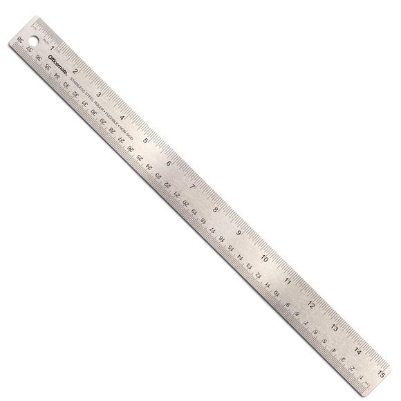 Regla Officemate 38 cm Acero Inoxidable Flexible