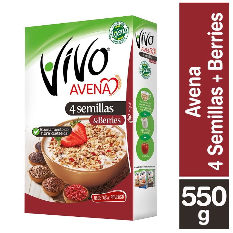 Avena 4 Semillas Y Berries 550 g Vivo