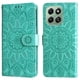 thumbnail image 1 of Funda tipo cartera FOXDOCK para Honor X6C 4G , diseño girasol en relieve, cuero PU, cierre magnético, soporte y tarjetero, 1 of 5