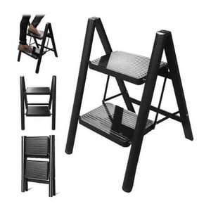 Genérico - Escalera Plegable Ligera Acero 2 Escalones Capacidad 150Kg