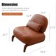 thumbnail image 4 of Silla de acento linda con patas de madera maciza, silla de salón de cuero falso con cojín suave, 4 of 5