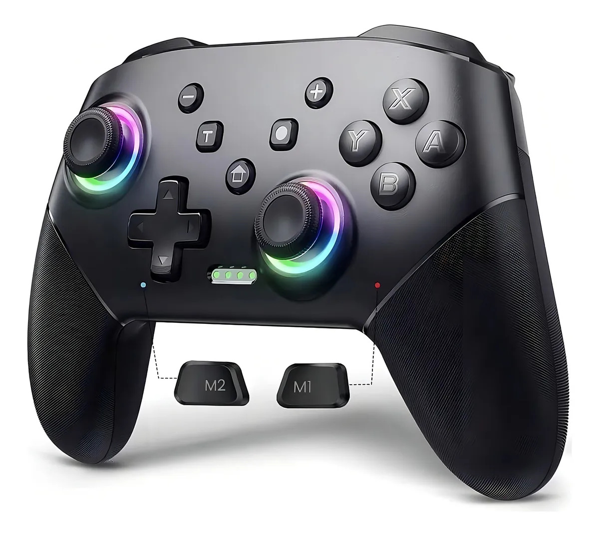 Data Frog - Controlador Rgb Inalámbrico Para Nintendo Switch Android Ios Pc, Color Negro