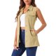 thumbnail image 4 of INSPIRE CHIC Chaleco de Mezclilla sin Mangas para Mujer con Botones, Largo Medio, Casual, Color Caqui, Talla S, 4 of 6
