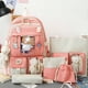 thumbnail image 1 of 5 Pcs Set Kawaii Girls Backpack For Student School Bag Teenager Girls Schoolbag Book Bags Pencil Case Women Travel Backpack Tote, 1 of 3