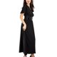 thumbnail image 2 of Vestido de Mujer Jess by Meiko Escote en V Manga con Vuelo Cinturón con Hebilla Declarativa Vestido Midi S Negro, 2 of 6