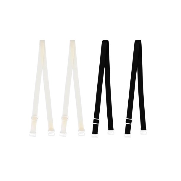 Correas de sujetador ajustables de repuesto invisibles y transparentes para mujeres Color de piel+Negro 10 mm de ancho