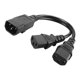 thumbnail image 4 of Cable Adaptador De Corriente Negro IEC320-C14 A 2C13 Macho A Hembra Servidor PDU/UPS, 4 of 5