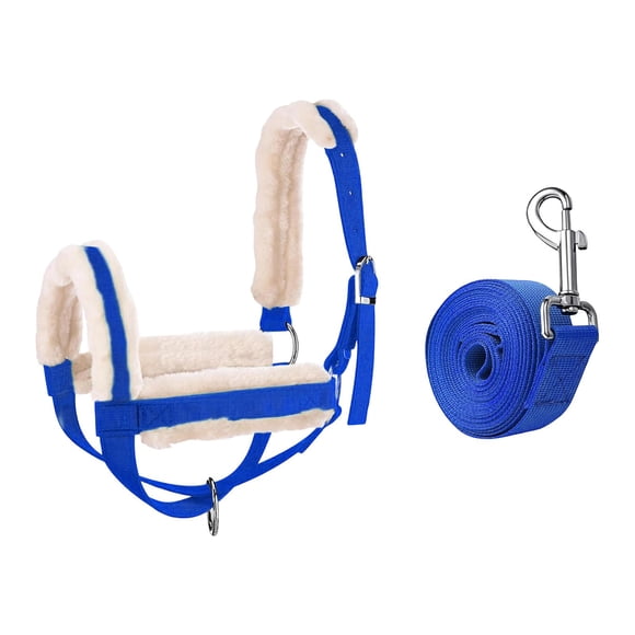 Cabestro Para Vaca Con Cuerda Guía Ranch Ajustable Para Caballos, Bueyes Y Ovejas Azul M