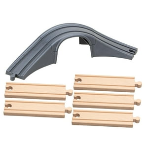 Genérico - Modelo De Puente Ferroviario Expansión De Vía De Tren De Madera Para Decoración De Jardín En Miniatura Gris