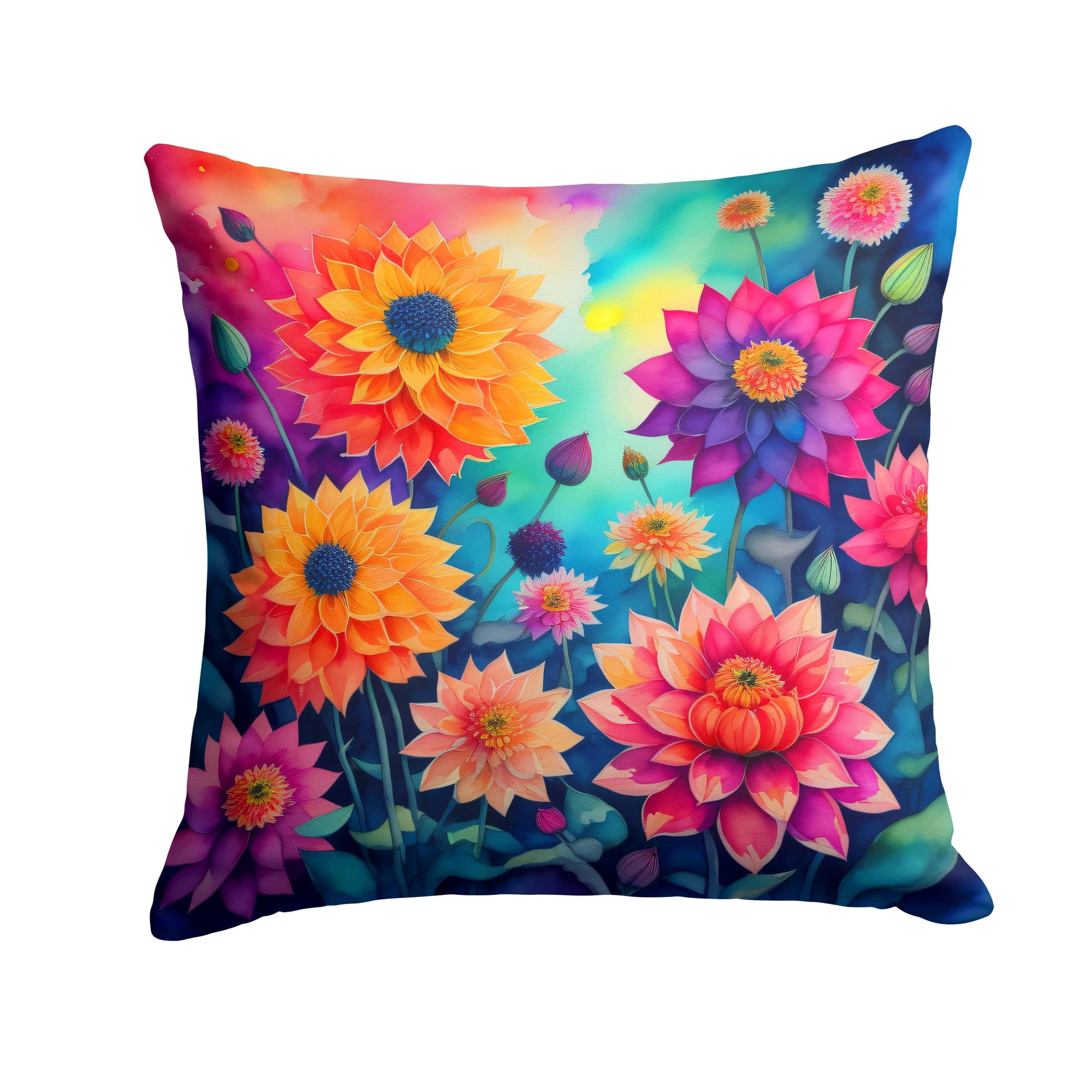 Carolines Treasures - Almohada Decorativa Colorful Dahlias 14x14
