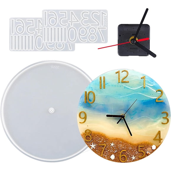 Molde Reloj Resina HMTRADE Números Romanos 27 cm y 37 cm Silicona