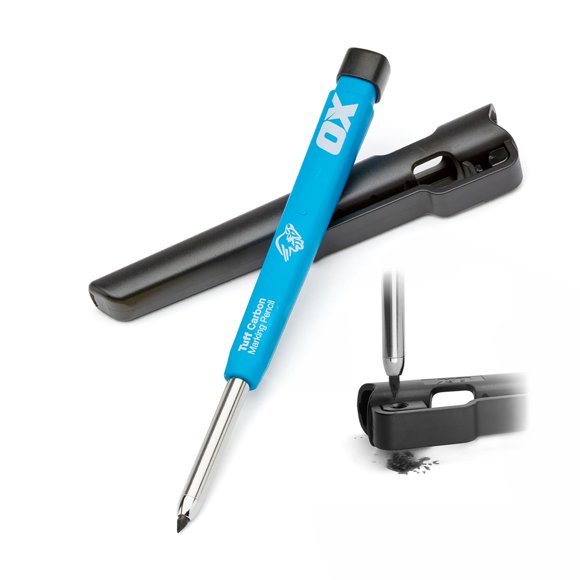 Lápiz de marcado OX Tools Pro Tuff Carbon con soporte y sacapuntas