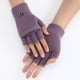 thumbnail image 4 of Guantes de invierno para mujer, paquete de 2, cálidos, de punto, convertibles, sin dedos, con gorro protector., 4 of 5
