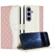 thumbnail image 1 of Funda Tipo Cartera Acolchada para Samsung Galaxy S24 con Bloqueo RFID Ranuras y Correa Rosa, 1 of 5