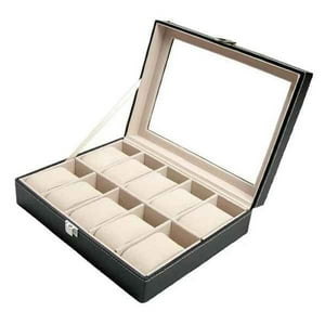 Leon Import - Caja Organizador De Relojes Estuche 12 Espacios Exhibidor Porta Reloj