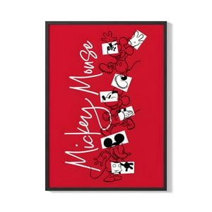 Creango - Cuadro Poster Enmarcado Mickey Mouse Disñeo 3 Decorativo