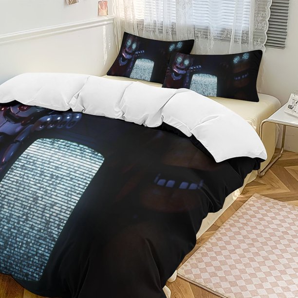 Five Nightat Freddy Quilt Set Thicken Soft 3 Pieces Bedding Set All Season Duvet Cove with 2 Pillowcases for Adult Women Girls Teens Home Room Decor