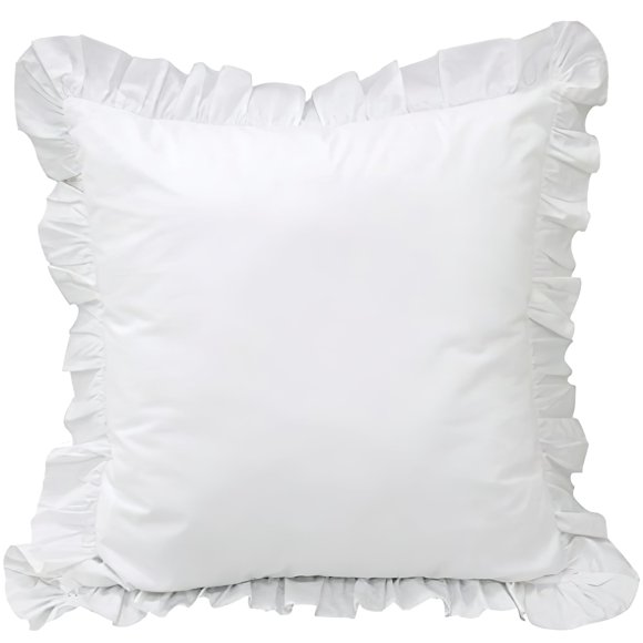 Euro Sham QSH 2 piezas 66 cm blanco con volante