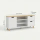 thumbnail image 4 of Rack Tv 120x30x55cm 2 Tiras 1 Puerta Melamina Homer Design Blanco Con Marron Claro, 4 of 8