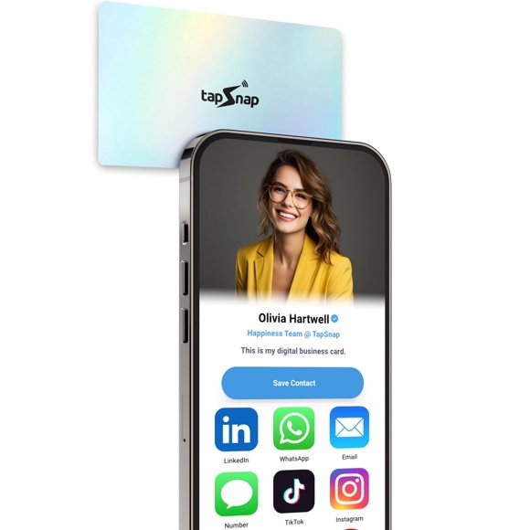 Tarjeta de presentación digital TapSnap Confeti Card para iPhone y Android
