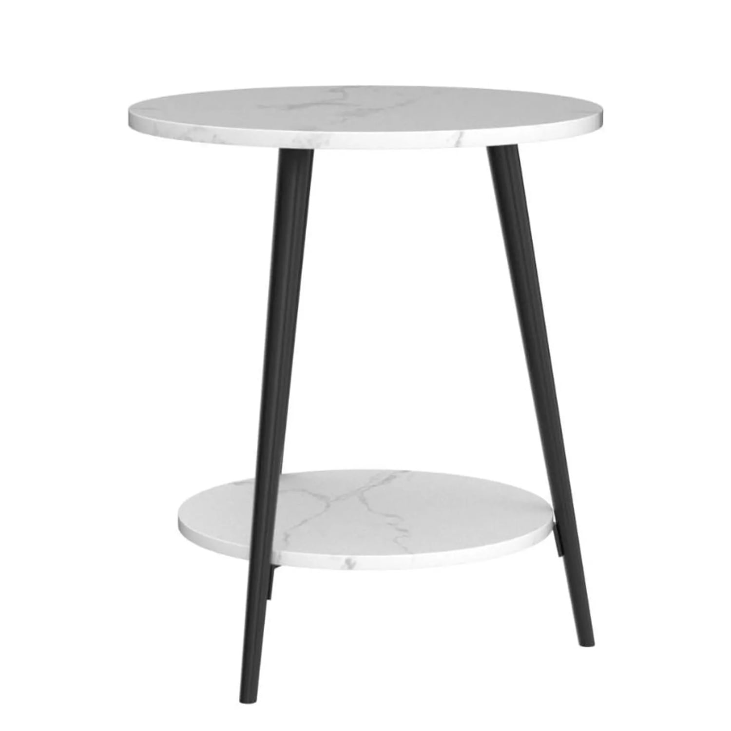 Crusec - Mesa De Centro Redonda 40x40x52cm Decoración Minimalista