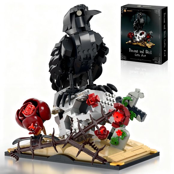Set de construcción BUILDIFY Gothic Raven & Skull Art 758 PCS