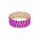 thumbnail image 4 of Pulsera Elástica CC Clothing Rectangular Con Piedras De Strass Taupe, 4 of 5