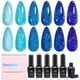 thumbnail image 1 of Set de 6 colores azul con purpurina de Beetles – Esmalte de gel 7,5 ml, 1 of 8