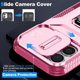 thumbnail image 4 of Funda Armada para iPhone 16 Plus con Tapa Deslizante y Soporte Magnético Giratorio Rosa, 4 of 5