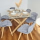thumbnail image 2 of Comedor Moderno Mesa Xinia 140x90 + 6 Sillones Rubik Velvet Gris, 2 of 3